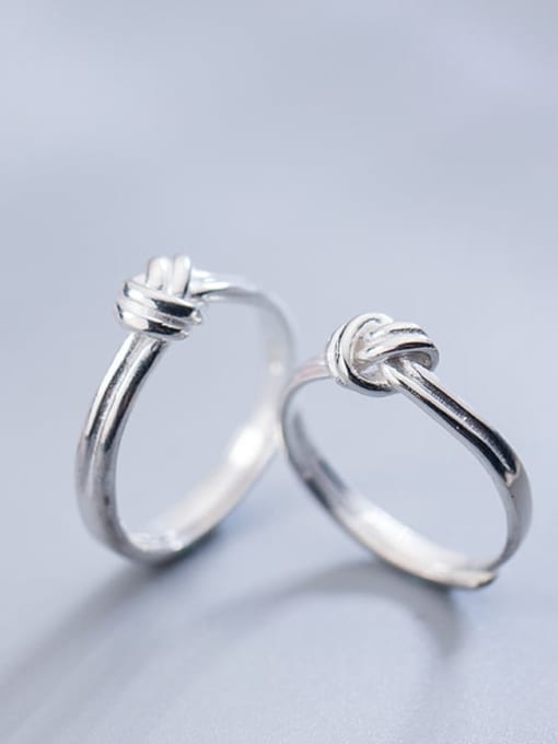 Rosh 925 Sterling Silver  Minimalist knot Free Size Ring 0