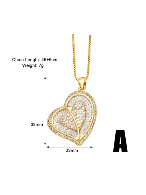 A Brass Cubic Zirconia Heart Minimalist Necklace