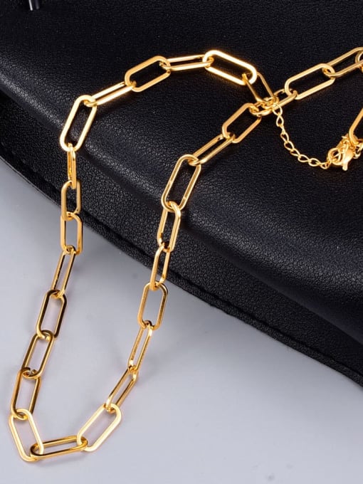 A TEEM Titanium Hollow  Geometric   Chain Vintage Necklace