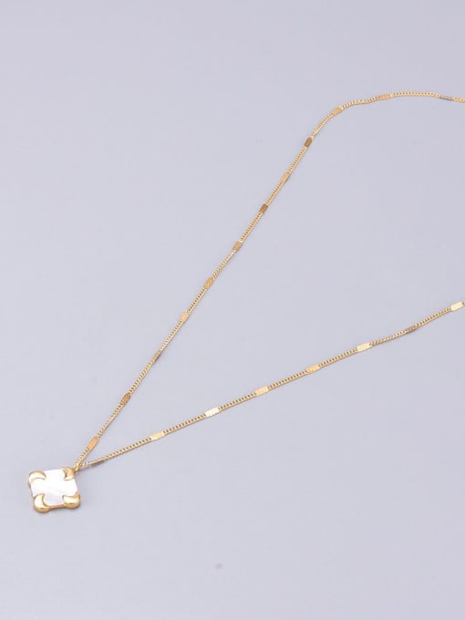 A TEEM Titanium Cubic Zirconia Square Minimalist Necklace 3
