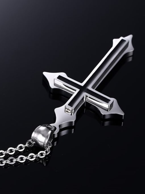 CONG Titanium Steel Cross Minimalist Regligious Necklace 2
