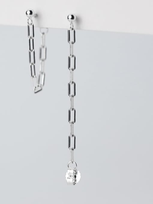 Rosh 925 Sterling Silver Geometric Tassel Minimalist Drop Earring 1