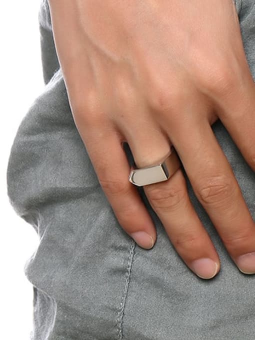 CONG Stainless steel Geometric Minimalist Band Ring 3