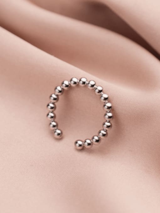 Rosh 925 Sterling Silver Round Minimalist Bead Ring 0