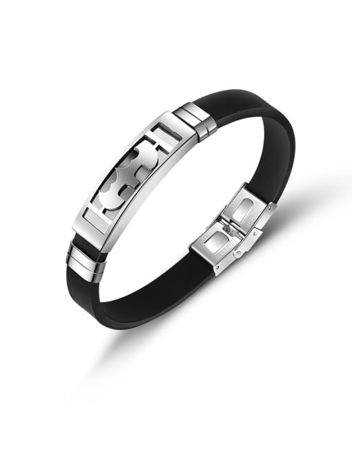 steel Stainless steel Silicone Heart Minimalist Wristband Bracelet