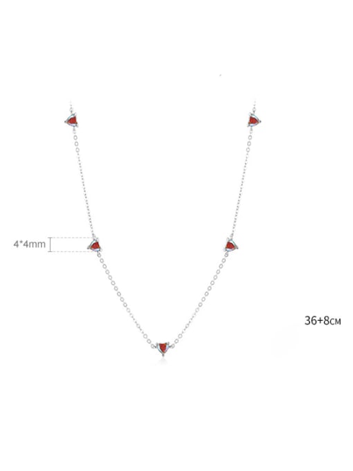 MODN 925 Sterling Silver Cubic Zirconia Heart Minimalist Necklace 1