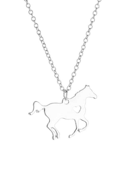 A TEEM Titanium Steel Horse Minimalist Necklace 2