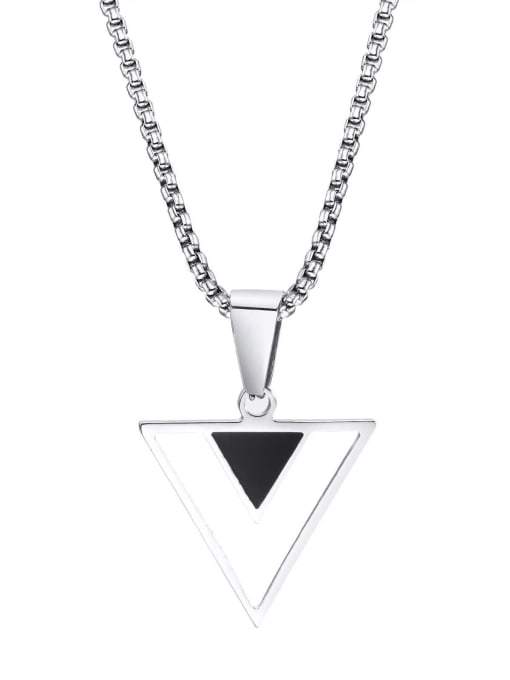 CONG Stainless steel Triangle Hip Hop Necklace 4