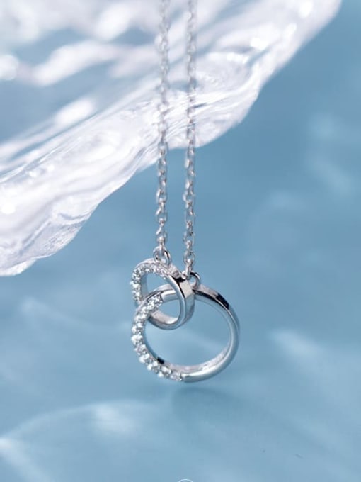 Rosh 925 Sterling Silver Rhinestone Simple fashion ring pendant  Necklace 0