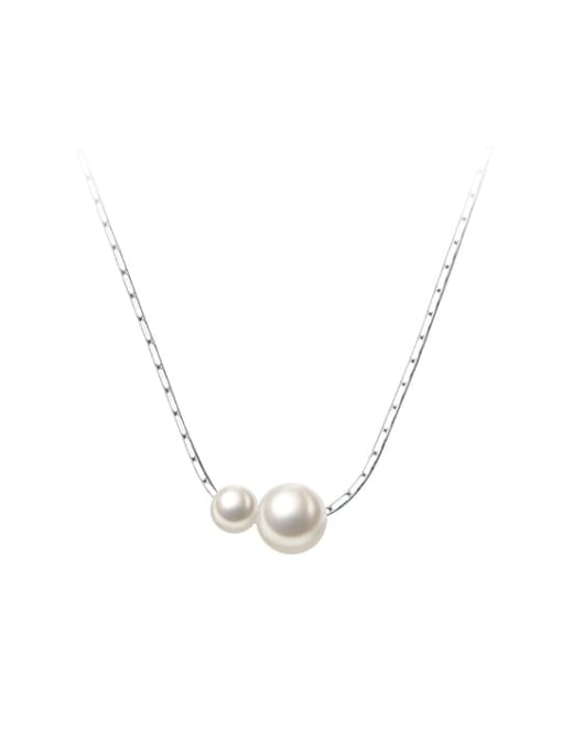 Rosh 925 Sterling Silver Imitation Pearl Minimalist Necklace 3