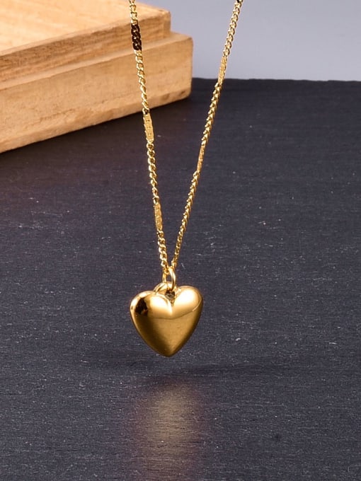 A TEEM Titanium smooth Heart Minimalist Necklace 0