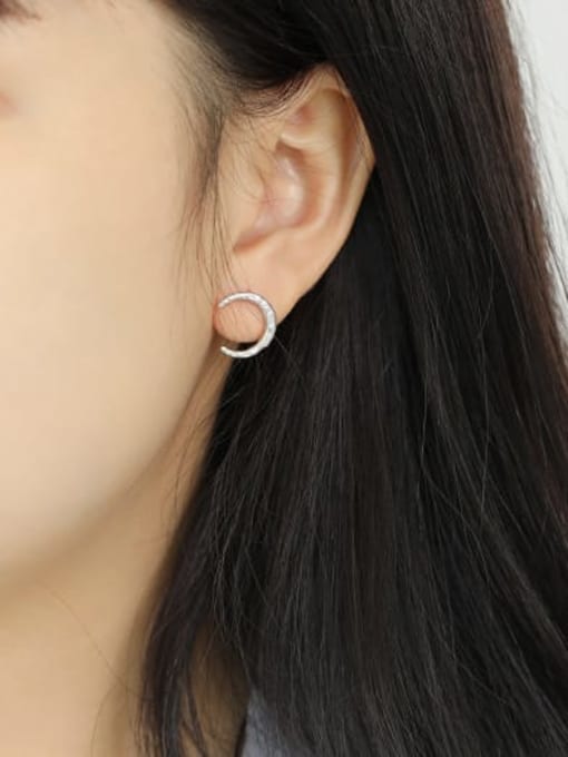 DAKA 925 Sterling Silver Moon Minimalist Stud Earring 1