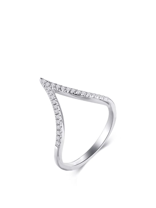 Arrow style 925 Sterling Silver Cubic Zirconia Star Dainty Band Ring