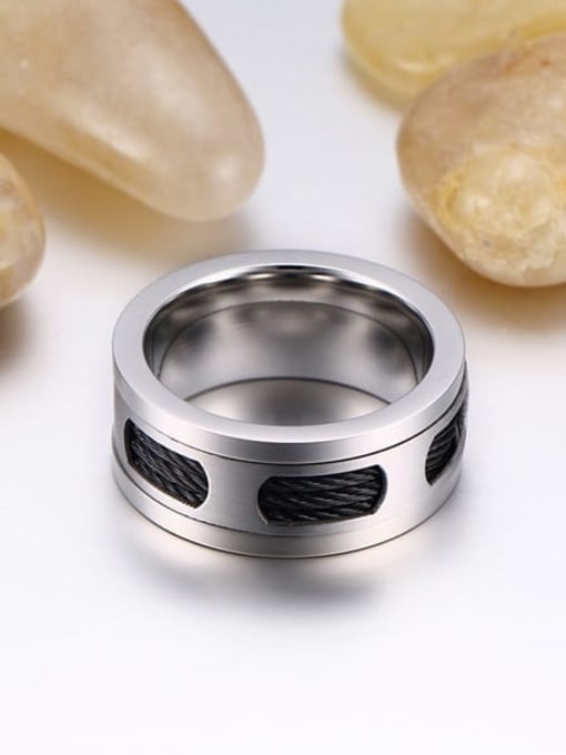 CONG Stainless steel Geometric Vintage Band Ring 4