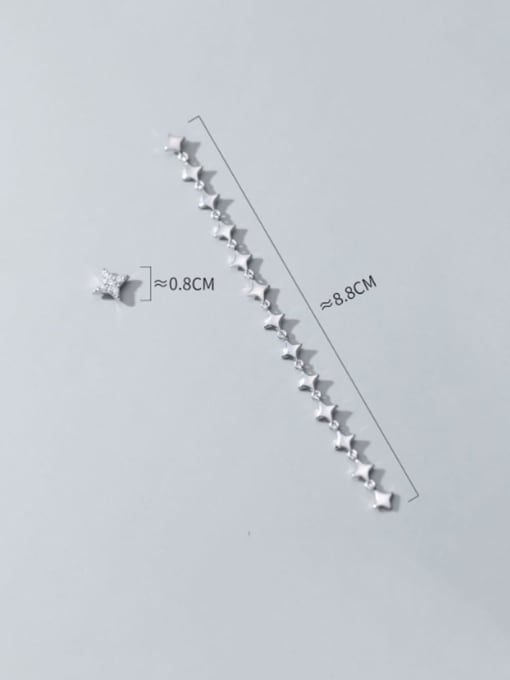 Rosh 925 Sterling Silver Asymmetry Star Minimalist Stud Earring 3