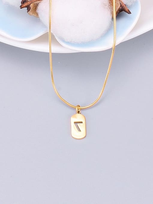 A TEEM Titanium Lucky Number 7 Square Necklace 2