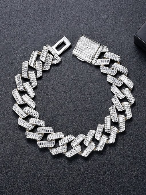 B21082515 R21 Stainless steel Cubic Zirconia Geometric Luxury Bracelet