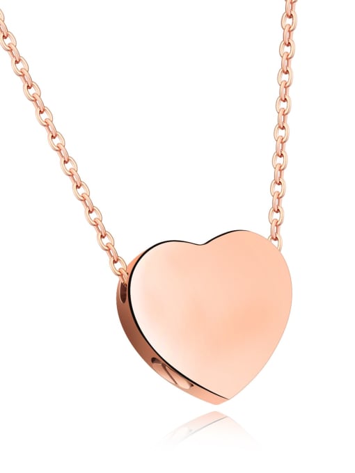 Open Sky Titanium Steel Heart Minimalist Necklace 3