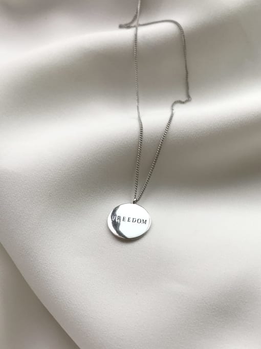 Boomer Cat 925 sterling silver simple fashion round letter necklace