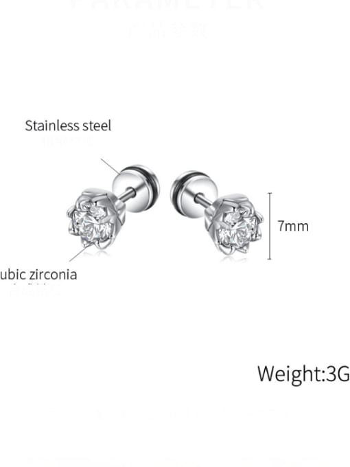 Open Sky Stainless steel Cubic Zirconia Geometric Vintage Stud Earring 3