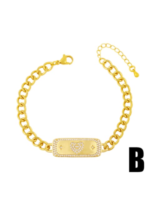 CC Brass Cubic Zirconia Star Hip Hop Link Bracelet 2