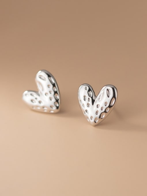 Rosh 925 Sterling Silver Heart Minimalist Stud Earring