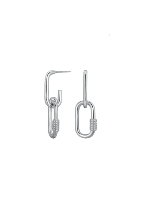 XBOX 925 Sterling Silver Cubic Zirconia Geometric Minimalist Drop Earring 0