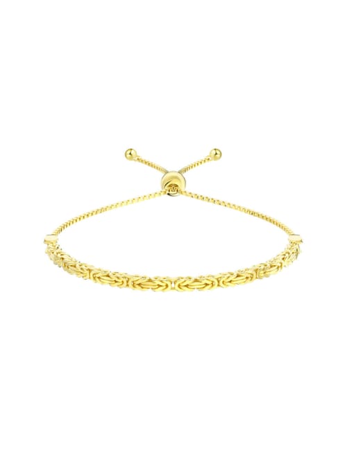 14K gold, weight 4.4g 925 Sterling Silver Irregular Dainty Adjustable Bracelet