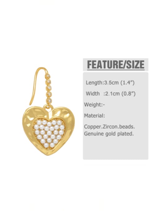 CC Brass Cubic Zirconia Heart Minimalist Hook Earring 4