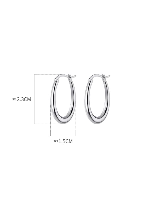 Rosh 925 Sterling Silver Geometric Minimalist Huggie Earring 2