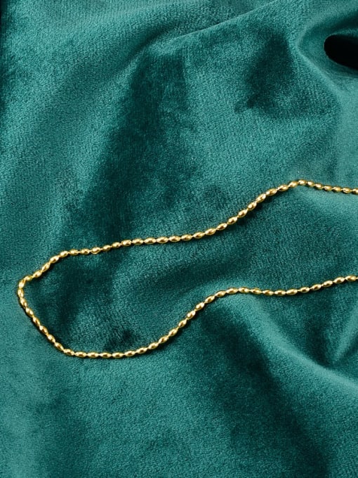 A TEEM Titanium Oval bead chain Minimalist Necklace 2