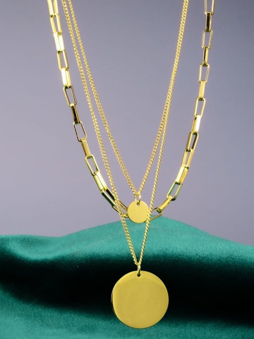 A TEEM Titanium Round Minimalist Multi Strand Chain Necklace 1