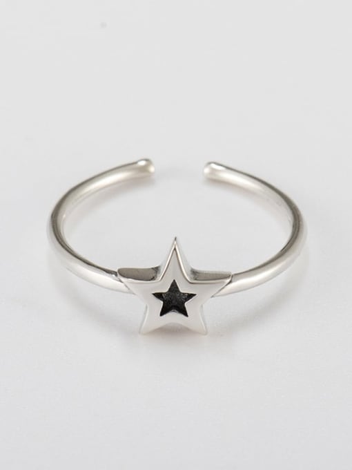 XBOX 925 Sterling Silver Enamel Star Vintage Band Ring 4