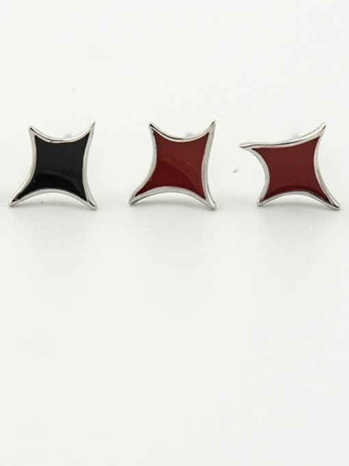 XBOX 925 Sterling Silver Enamel Geometric Minimalist Stud Earring 1