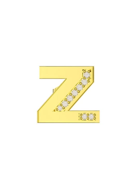 Z 925 Sterling Silver Cubic Zirconia Letter Minimalist Earrings