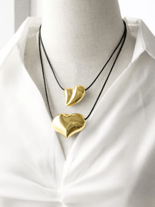 CC Brass Heart Minimalist Necklace 1