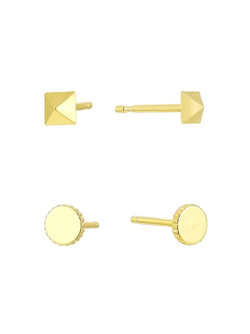 Gold Earnail Set Brass Geometric Minimalist Stud Earring