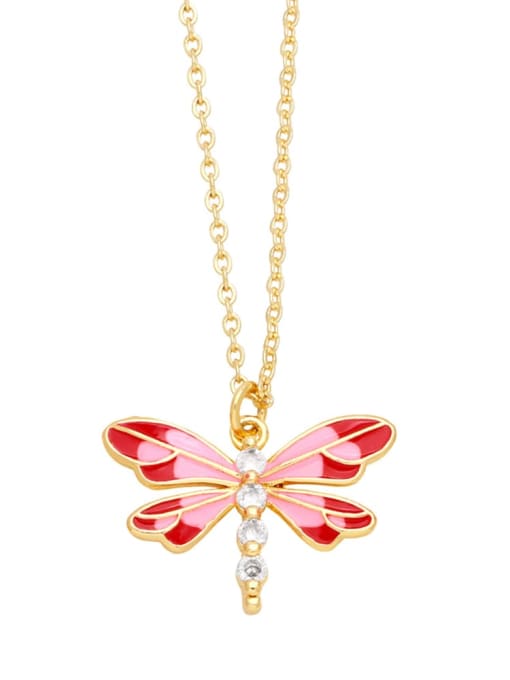 CC Brass Enamel Dragonfly Trend Necklace 3