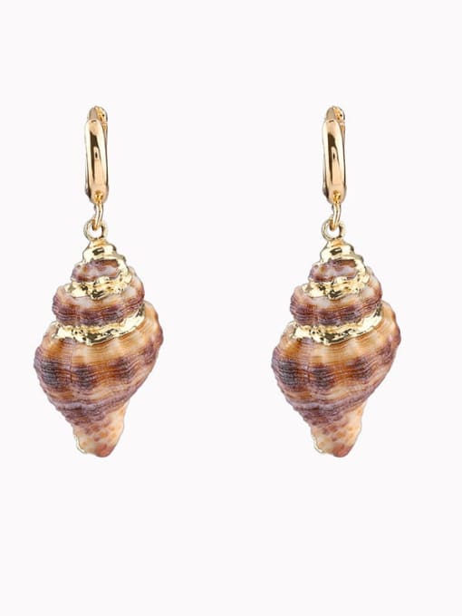 CC Brass Shell Irregular Bohemia Huggie Earring