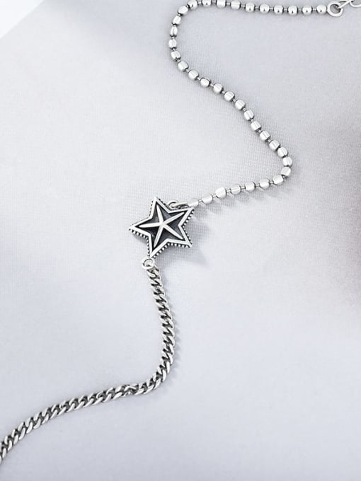 XBOX 925 Sterling Silver Asymmetry Star Vintage  Anklet 1