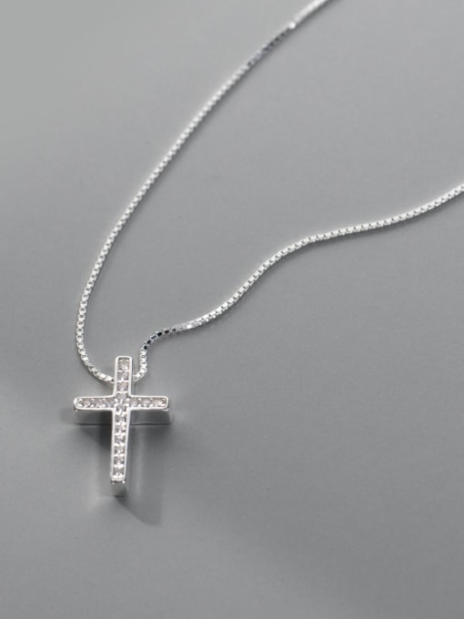 Rosh 925 Sterling Silver Cross Minimalist Regligious Necklace 1