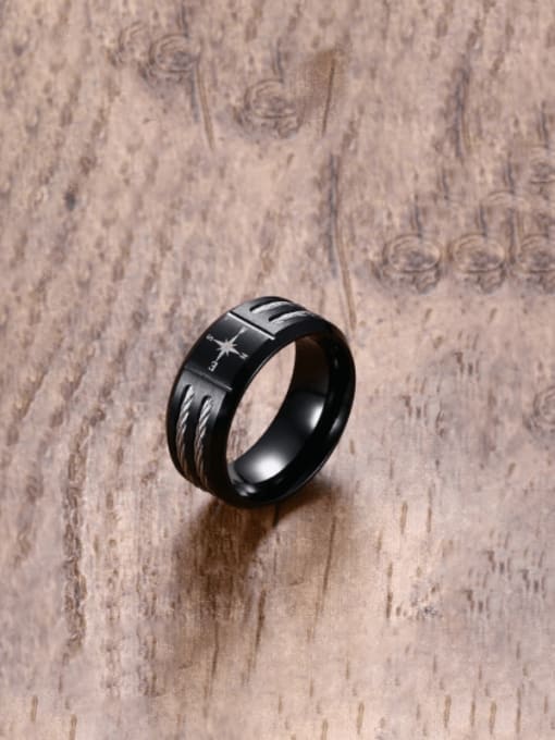 Compass fund Stainless steel Geometric Minimalist Band Ring