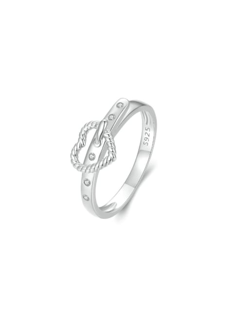 Jare 925 Sterling Silver Heart Minimalist Band Ring 0