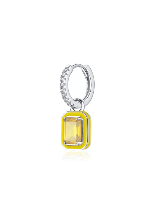 yellow 925 Sterling Silver Cubic Zirconia Geometric Dainty Single Earring