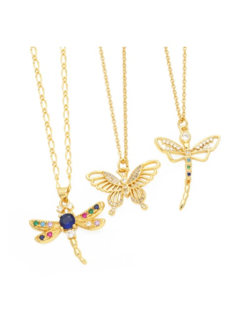 CC Brass Cubic Zirconia Butterfly Trend Necklace 0