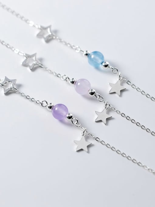 Rosh 925 Sterling Silver Star Cute Link Bracelet 3