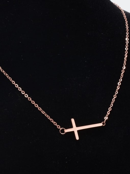 A TEEM Titanium Smooth Cross Necklace