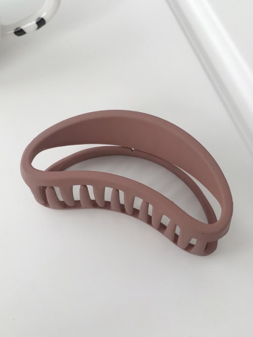 Brick red Cellulose Acetate Minimalist Matte matte oval hollow geometry  Alloy Jaw Hair Claw