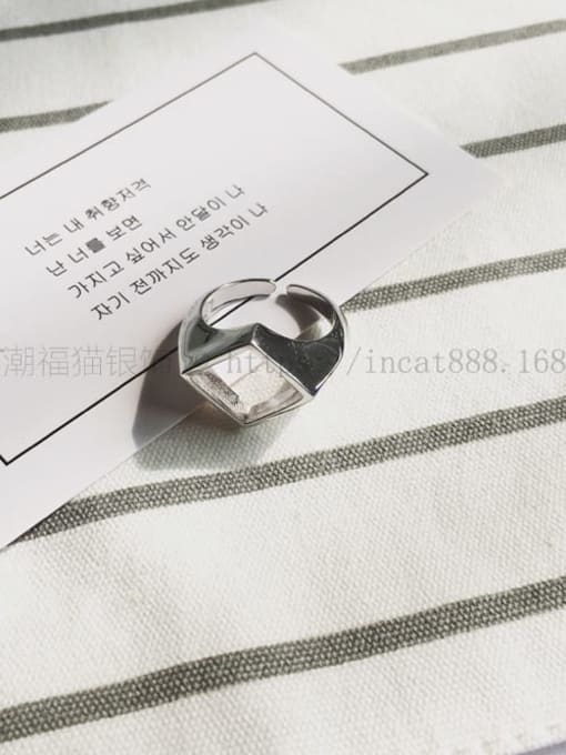 J 365 precepts 925 Sterling Silver Geometric Minimalist  Free Size Band Ring
