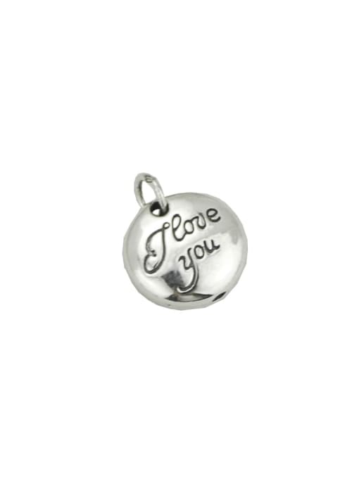 SHUI Vintage Sterling Silver With Vintage Round Letters Pendant Diy Accessories
